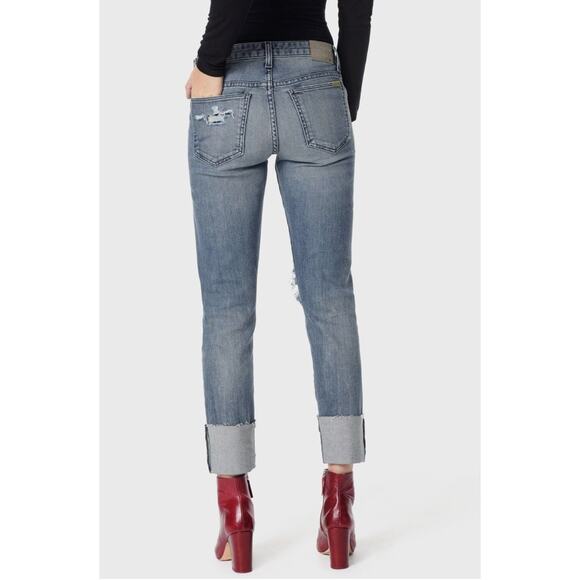 Joe's The Smith Straight Ankle Jeans Blue Denim Applique Ripped Size 27 - Picture 4 of 14